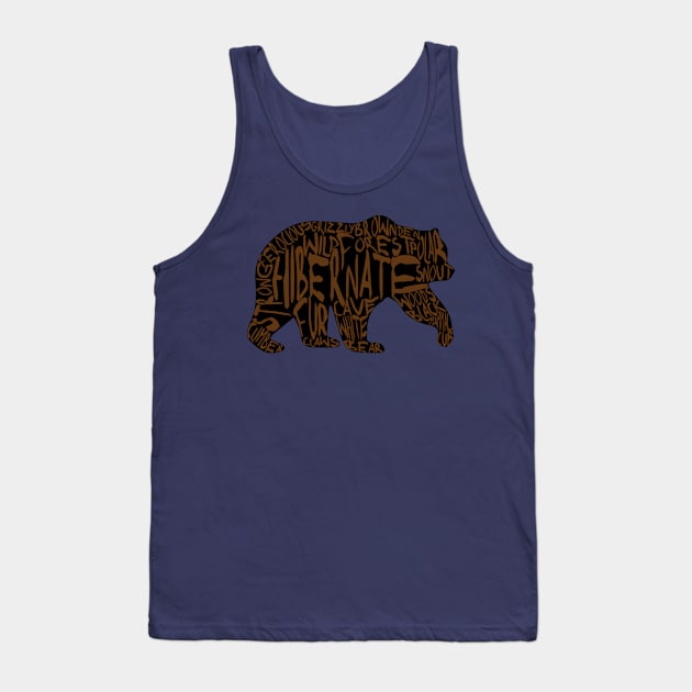 Bear Typography Black Background Tank Top by shellysom91